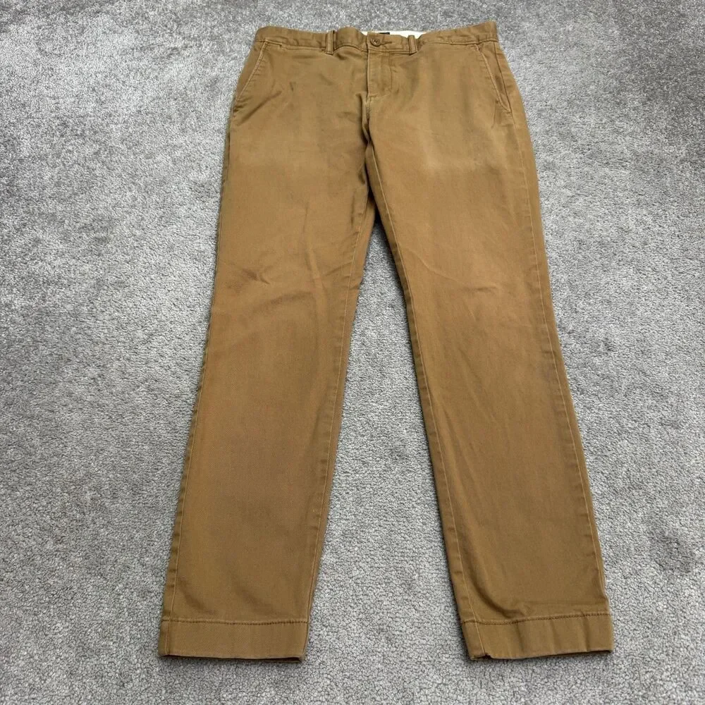 J.Crew 250 Skinny Fit Stretch Chino Pants Mens 30x30 Khakis Brown Cotton Classic